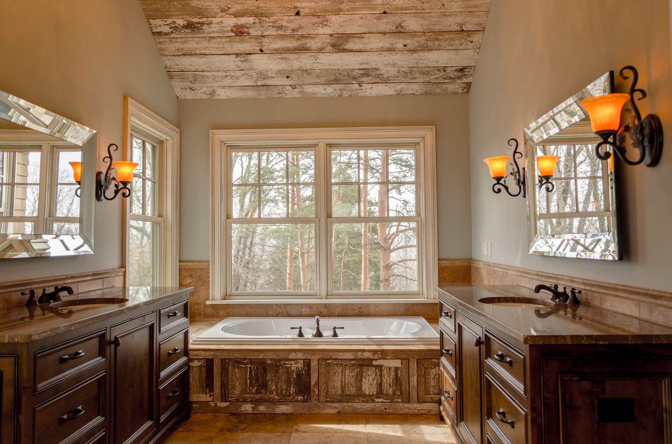 Luxury bathroom remodel with custom tile and modern design